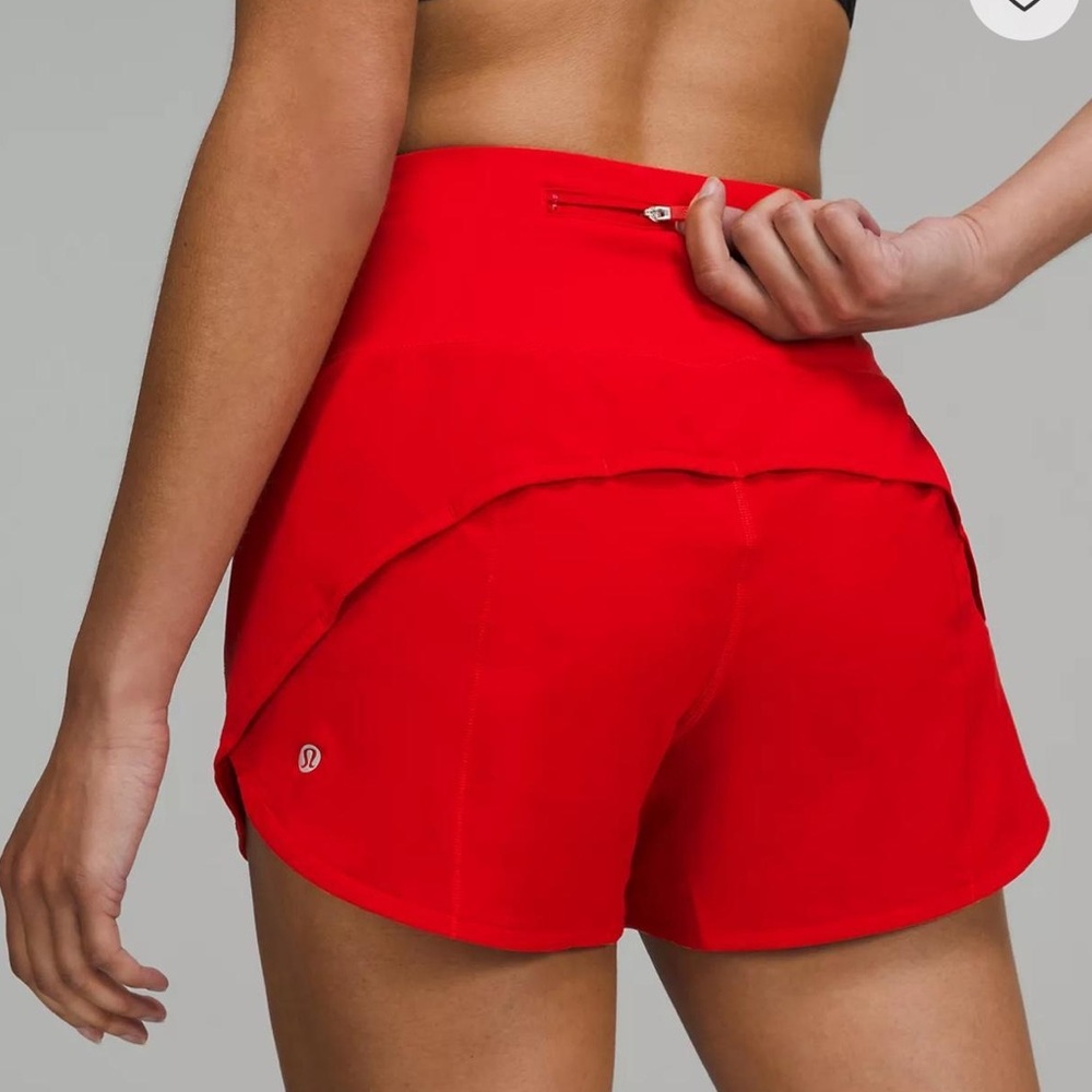 Lululemon Red Speed Up High-Rise Lined Short 2.5” size 10